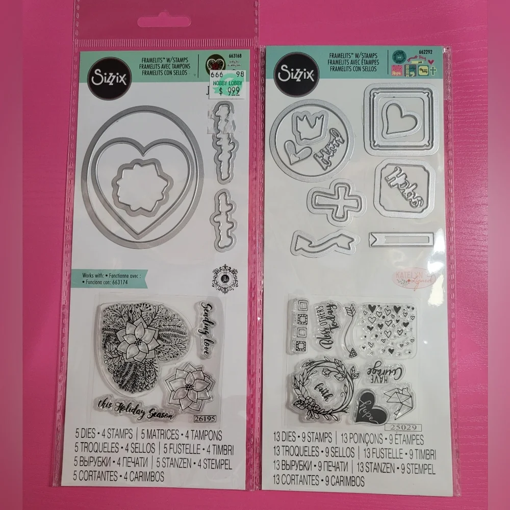Sizzix Framelits Grace For Today Planner & Poinsettia Wreath Stamp/Die Sets 0418